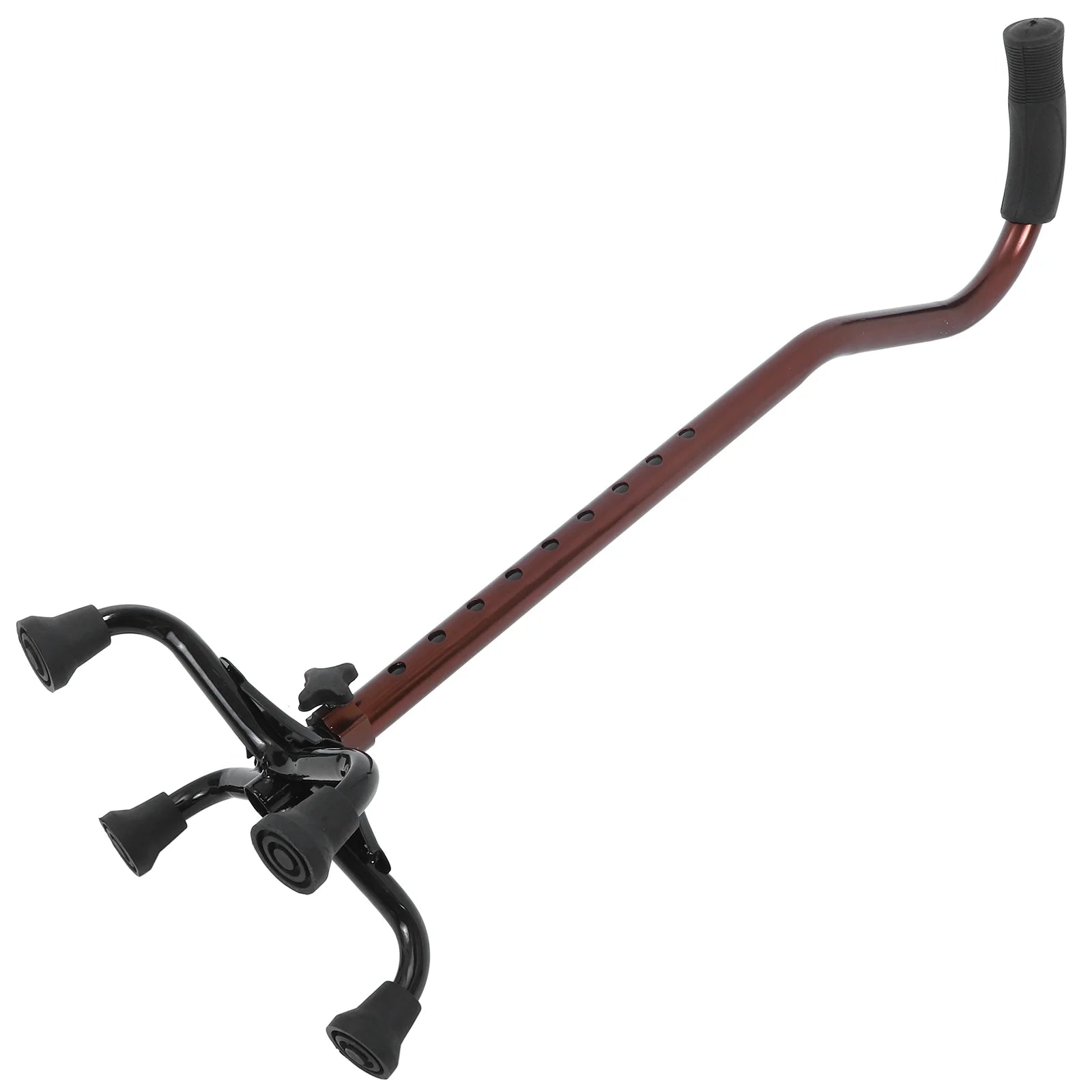 Bronze Straight Stick Four-leg Aluminium Alloy Walking Stick for Seniors Disabled and Elderly (Packing in Separate Carton)