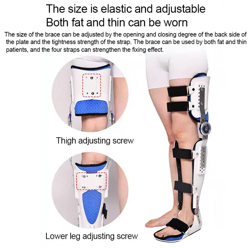 Adjustable Knee Brace-Leg Ankle Foot Knee Joint Fixation Support-Joint Pain Relief Brace Ligament Protector Bone Orthosis