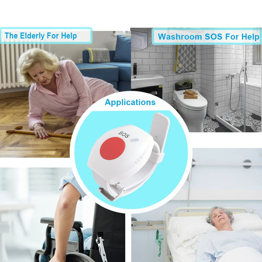 WiFi Smart Wireless Caregiver Pager Call Button System Emergency Alert System Life Button for Seniors Patient Disabled Elderly